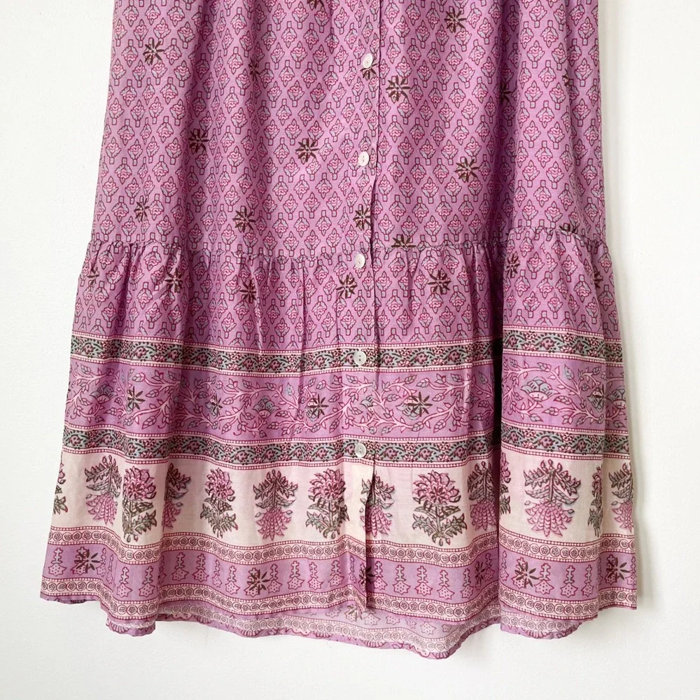 NEW Xirena Taryn Cotton Silk Midi Skirt Pink Posey Womens Medium - Picture 4 of 11